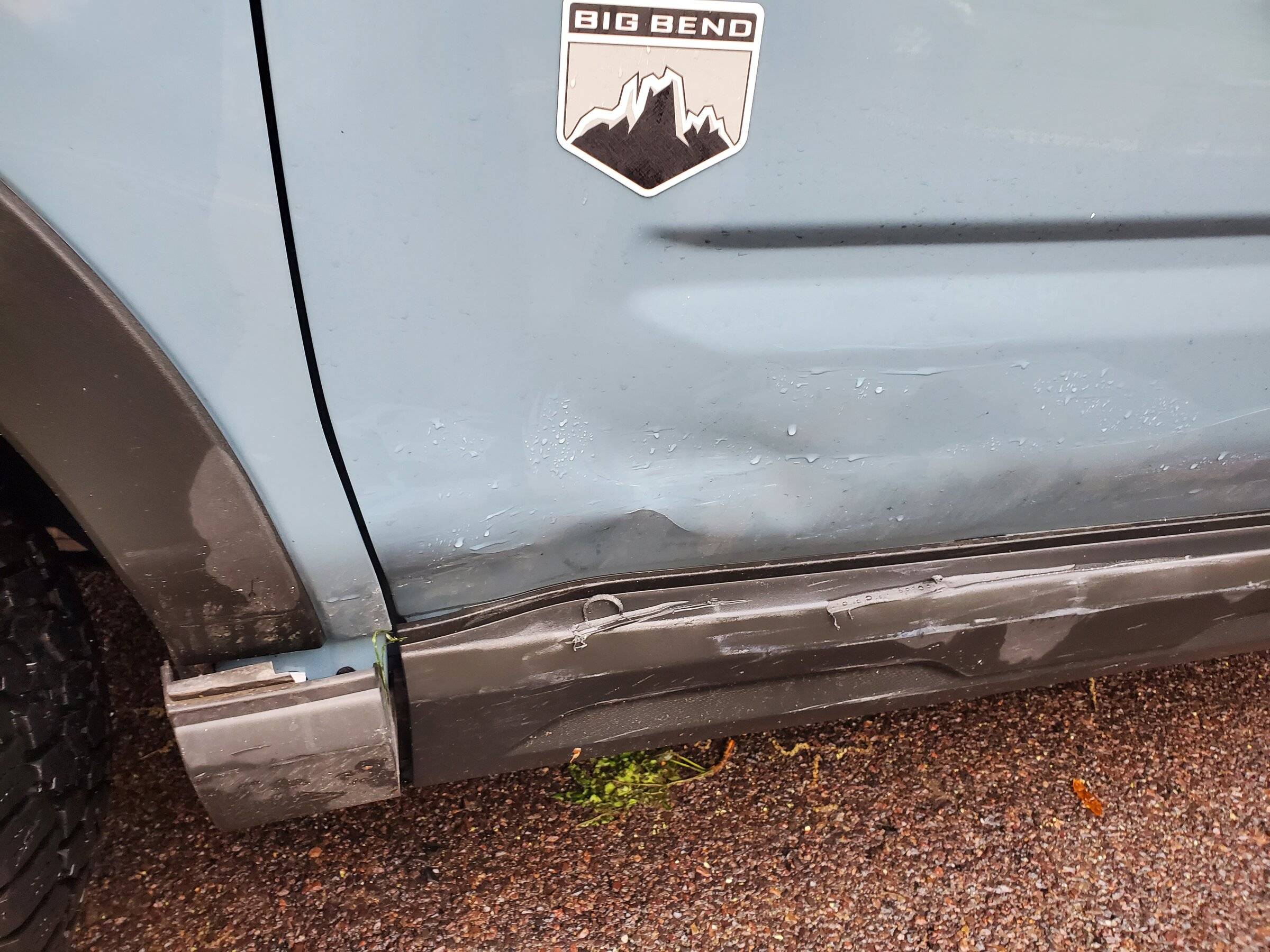 Ford Bronco Sport Two Broncos killed (hit) with one stone (speeding 19 yr old) 20220503_064329