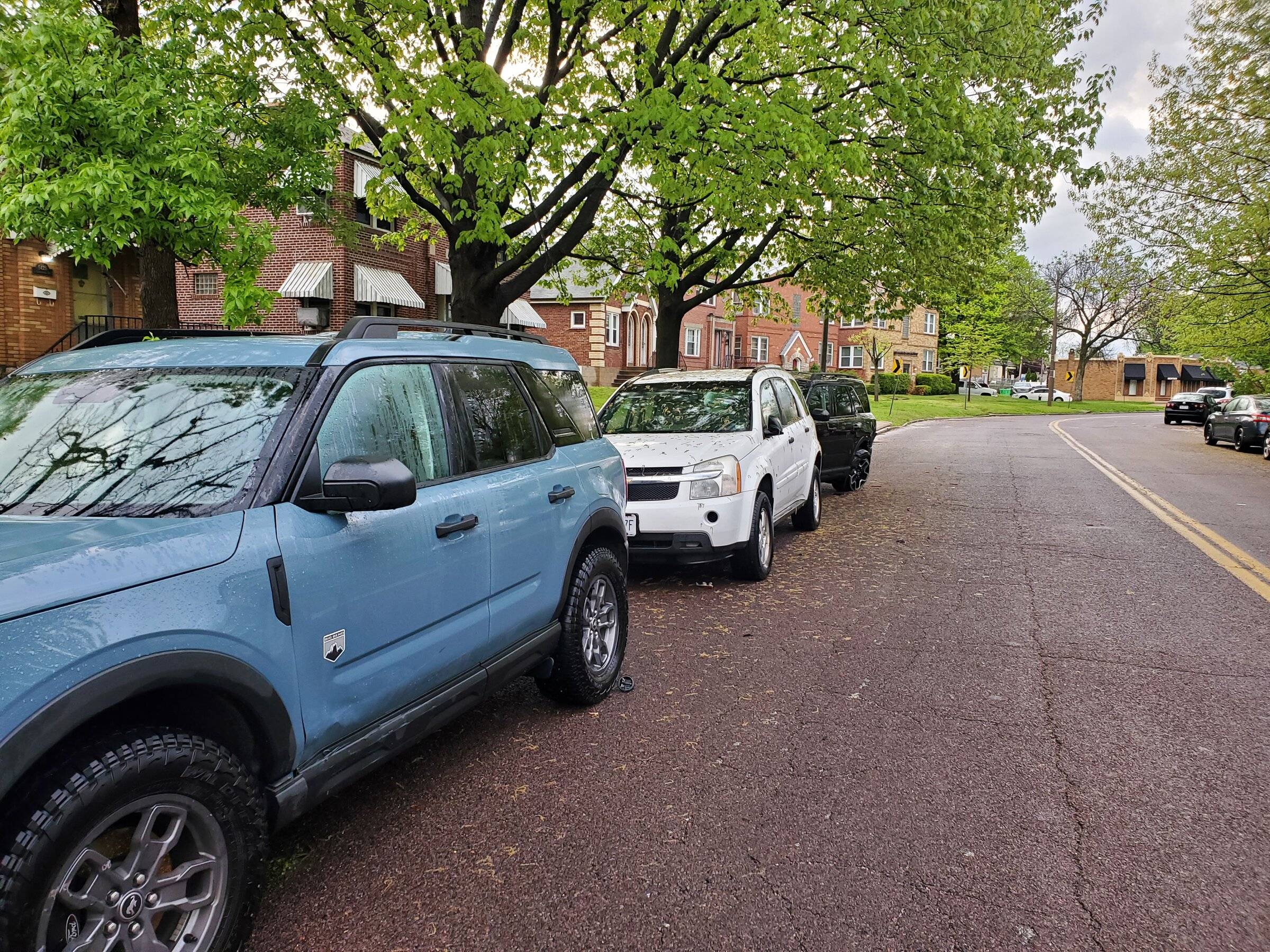 Ford Bronco Sport Two Broncos killed (hit) with one stone (speeding 19 yr old) 20220503_064045