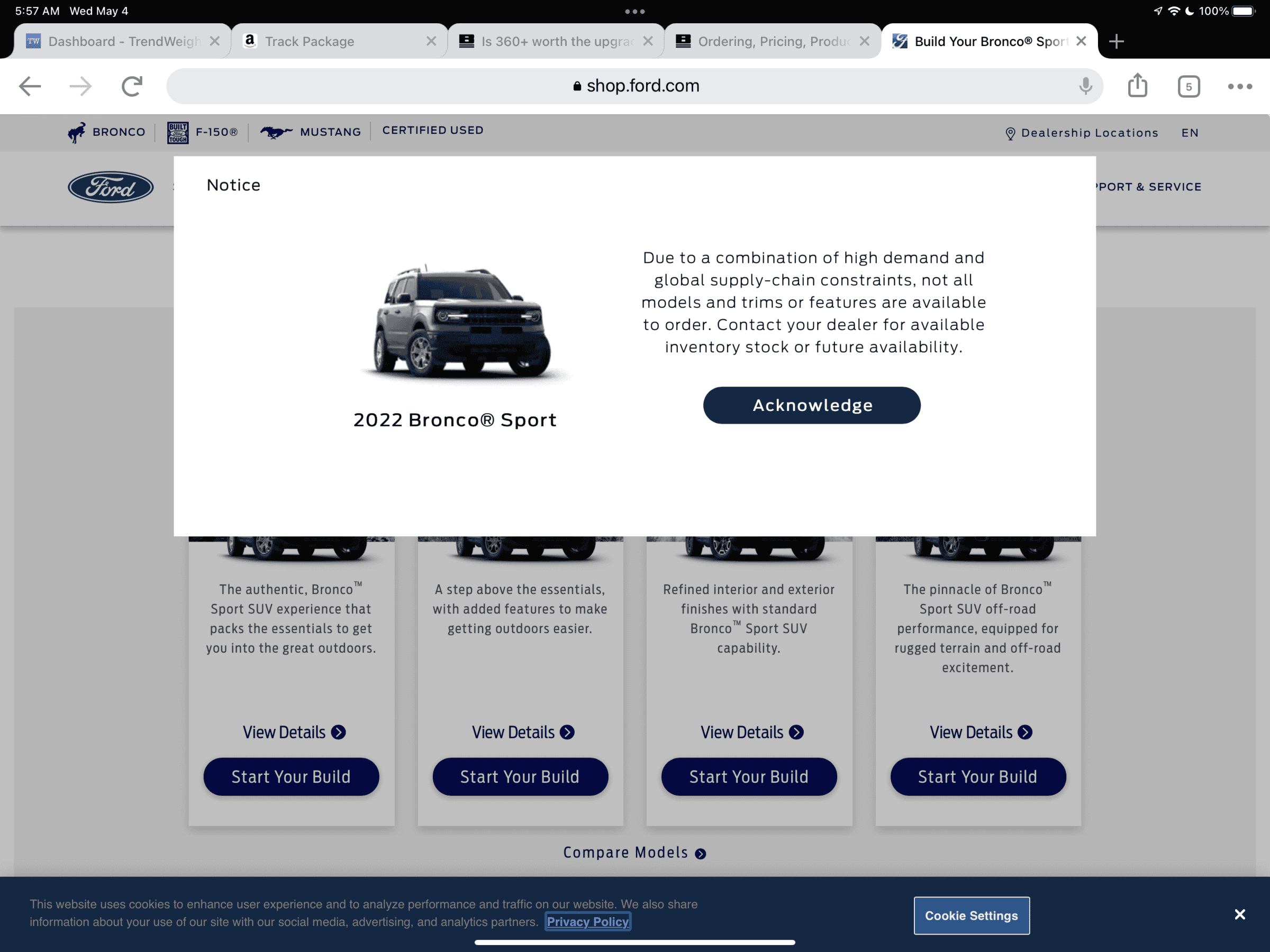 Ford Bronco Sport Parts shortage impacting orders 1651658263944