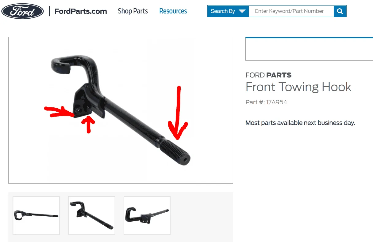 Ford Bronco Sport Rear tow hook 1652490995043