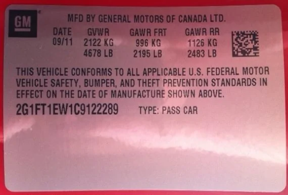 Ford Bronco Sport Can someone help me locate the FMVSS placement? 570wid