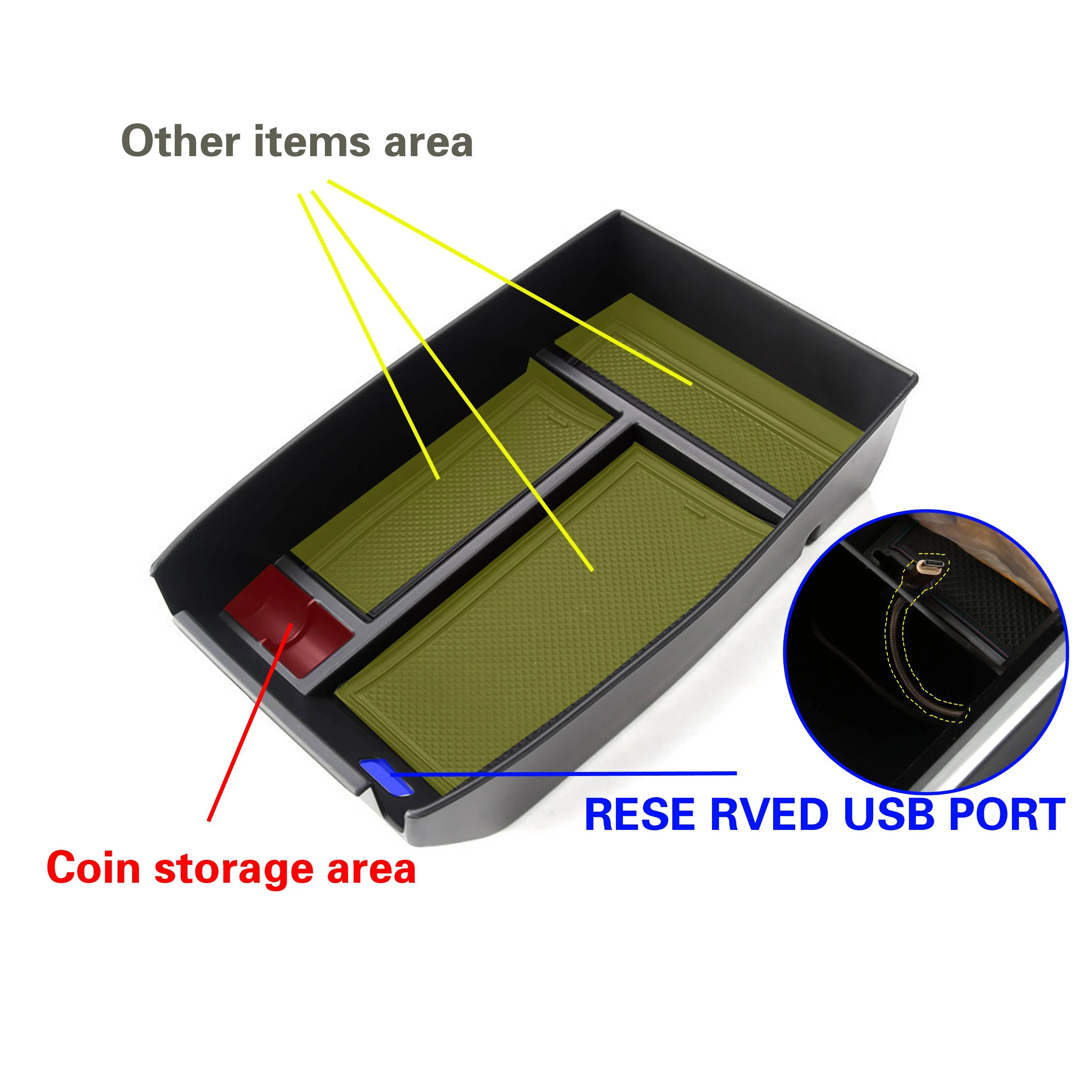 Ford Bronco Sport Armrest box storage box&Gear panel protector 6