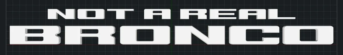 Ford Bronco Sport Liftgate Letters/Numerals to 3D Print NOT A REAL