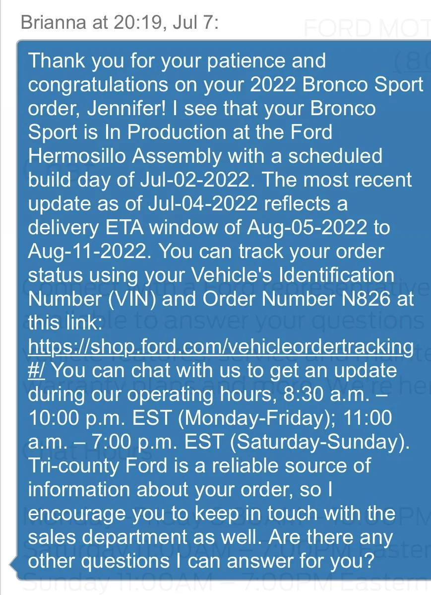 Ford Bronco Sport 6/27 Build Week 3D7A42C6-937F-4AF0-A501-7185425A5CD5