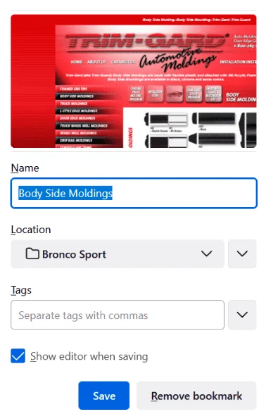 Ford Bronco Sport Body Side Molding Options 1657414627495