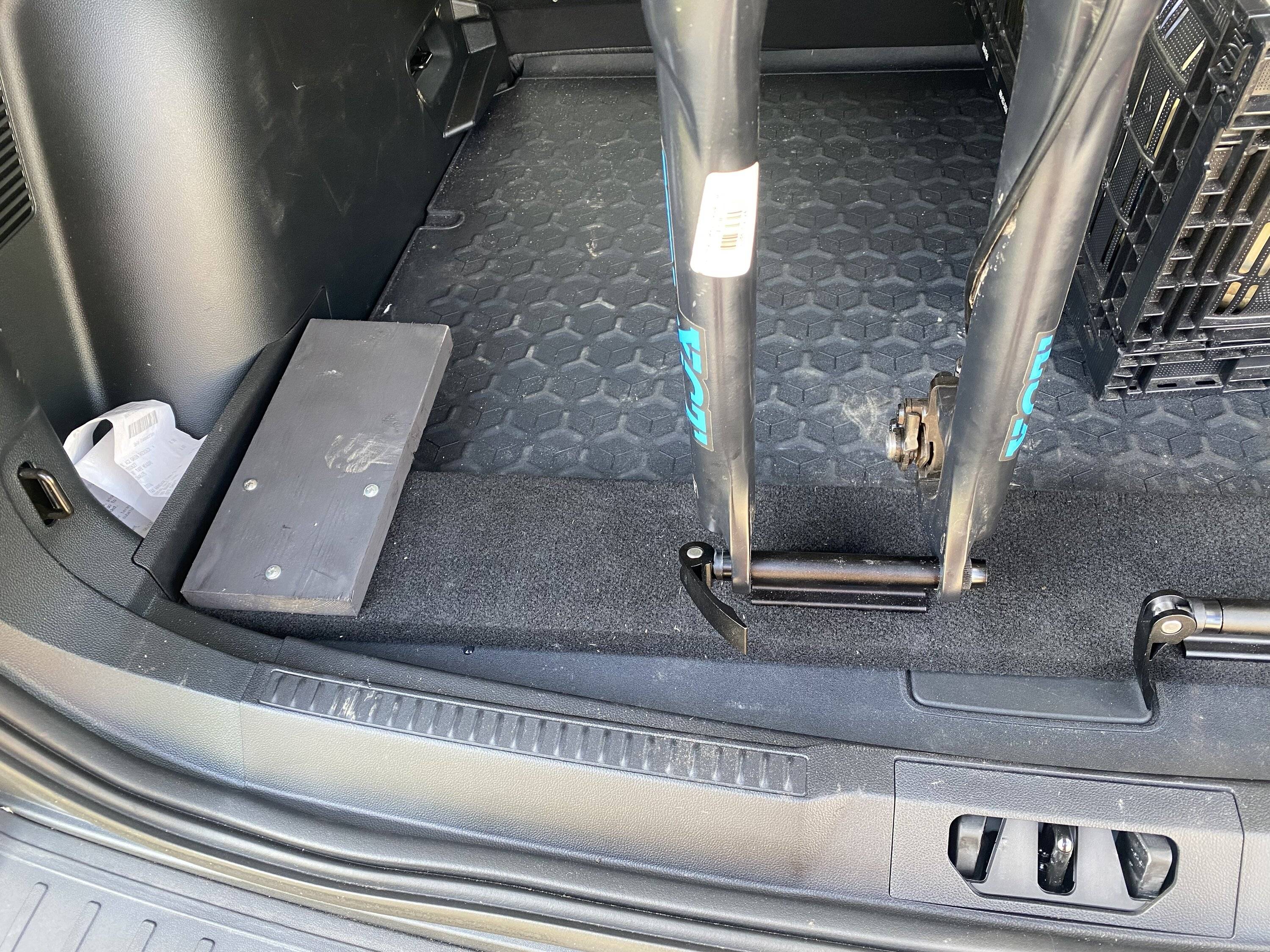 Ford Bronco Sport I made a Bike rack.. stapled and glued some carpet to wood I had. 2C14E99F-100E-4366-9453-2E640822502B