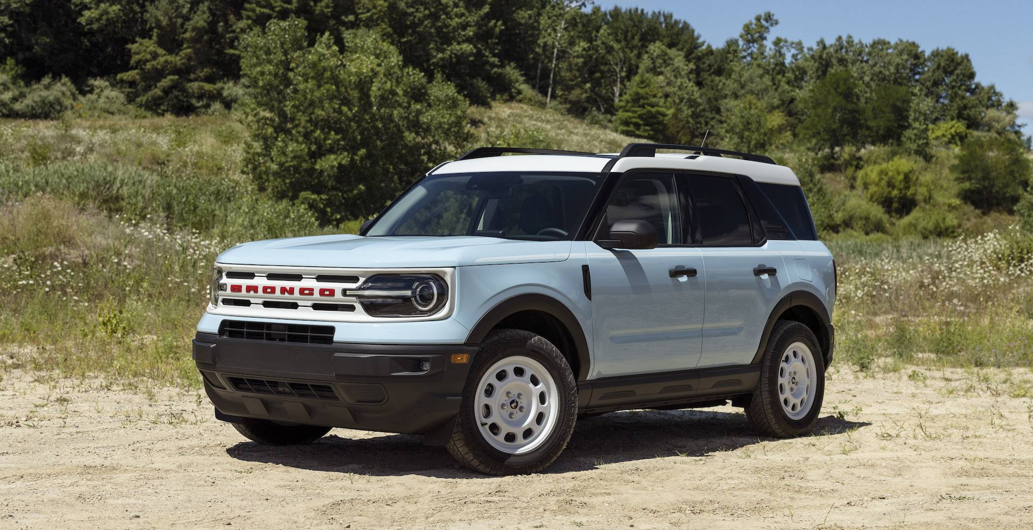 Ford Bronco Sport 2023 Bronco Sport Heritage Edition Revealed! 1,966 Heritage Limited Edition Units. Robin's Egg Blue & Yellowstone Metallic First Looks onco-sport-heritage-edition_robins-egg-blue_06-