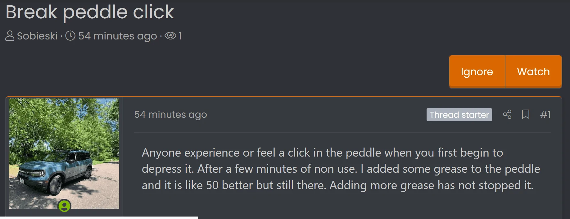 Ford Bronco Sport Brake pedal click 1661136261644