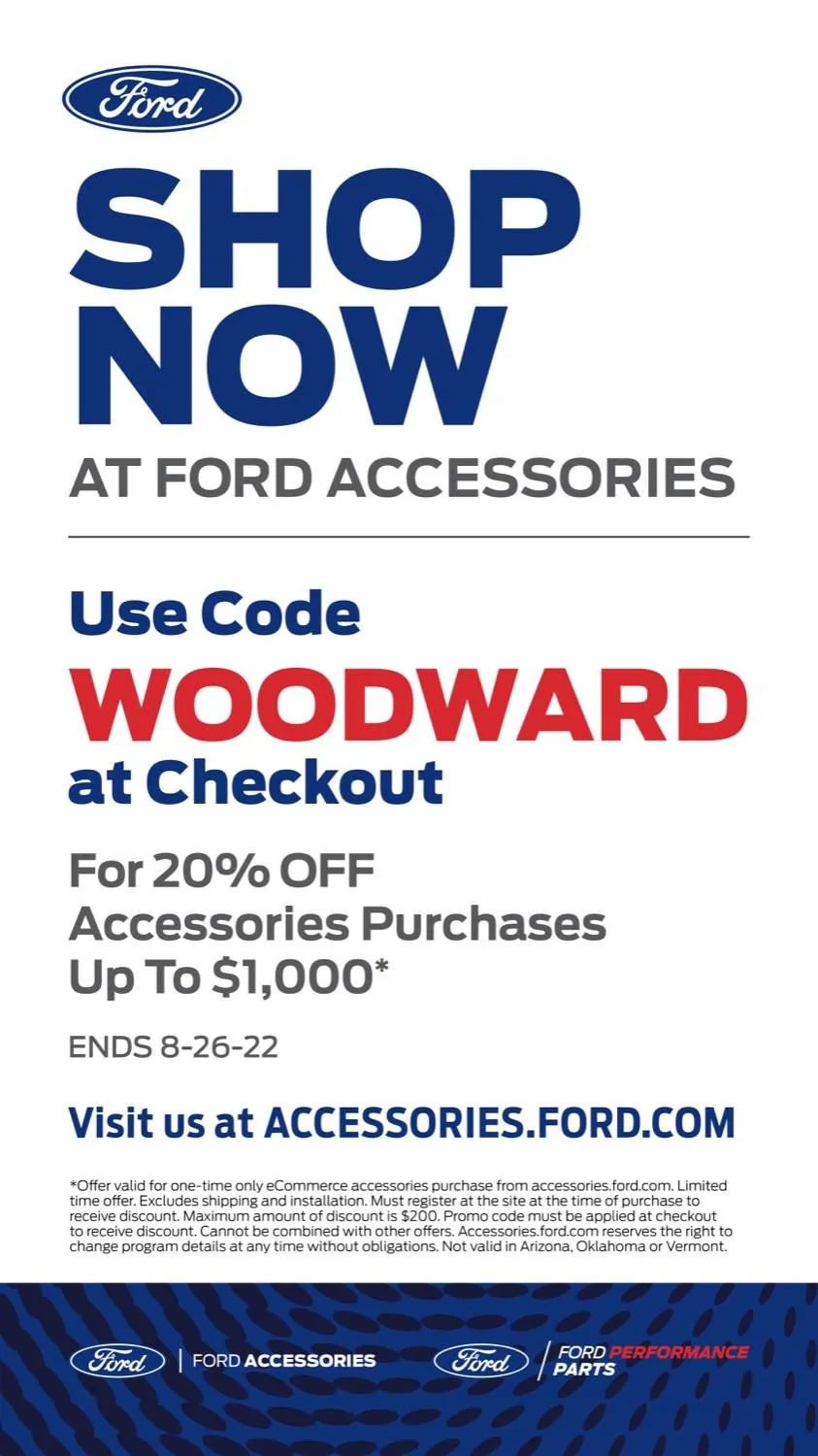 Ford Bronco Sport Ford Accessories Discounted 20% Through August 26 Ford-Performance-Parts-2022-Woodward-Dream-Cruise-Promotion-Discount-Cod