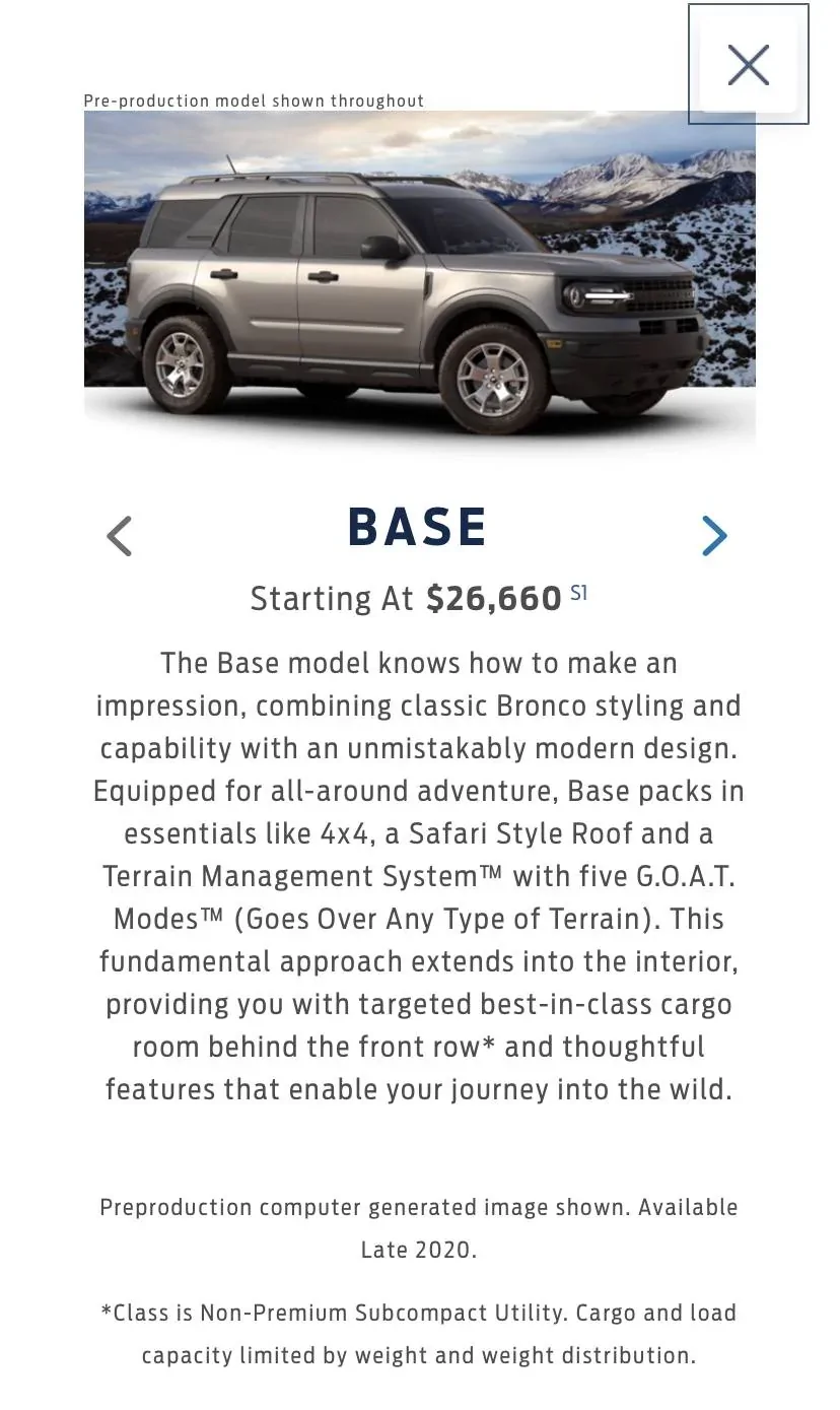 Ford Bronco Sport Bronco Sport Base Price 39435B78-2598-4932-ACA0-11BAB036C35D