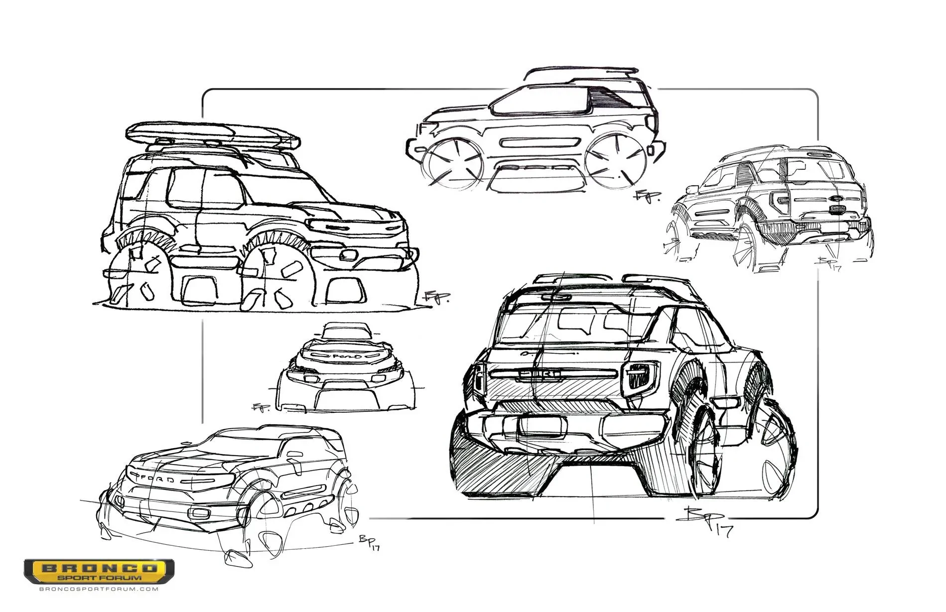 Ford Bronco Sport Official: 2021 Bronco Sport Info Thread: Specs, Trims, Colors, Wallpapers, Photos & Videos BroncoSport_Sketch_1