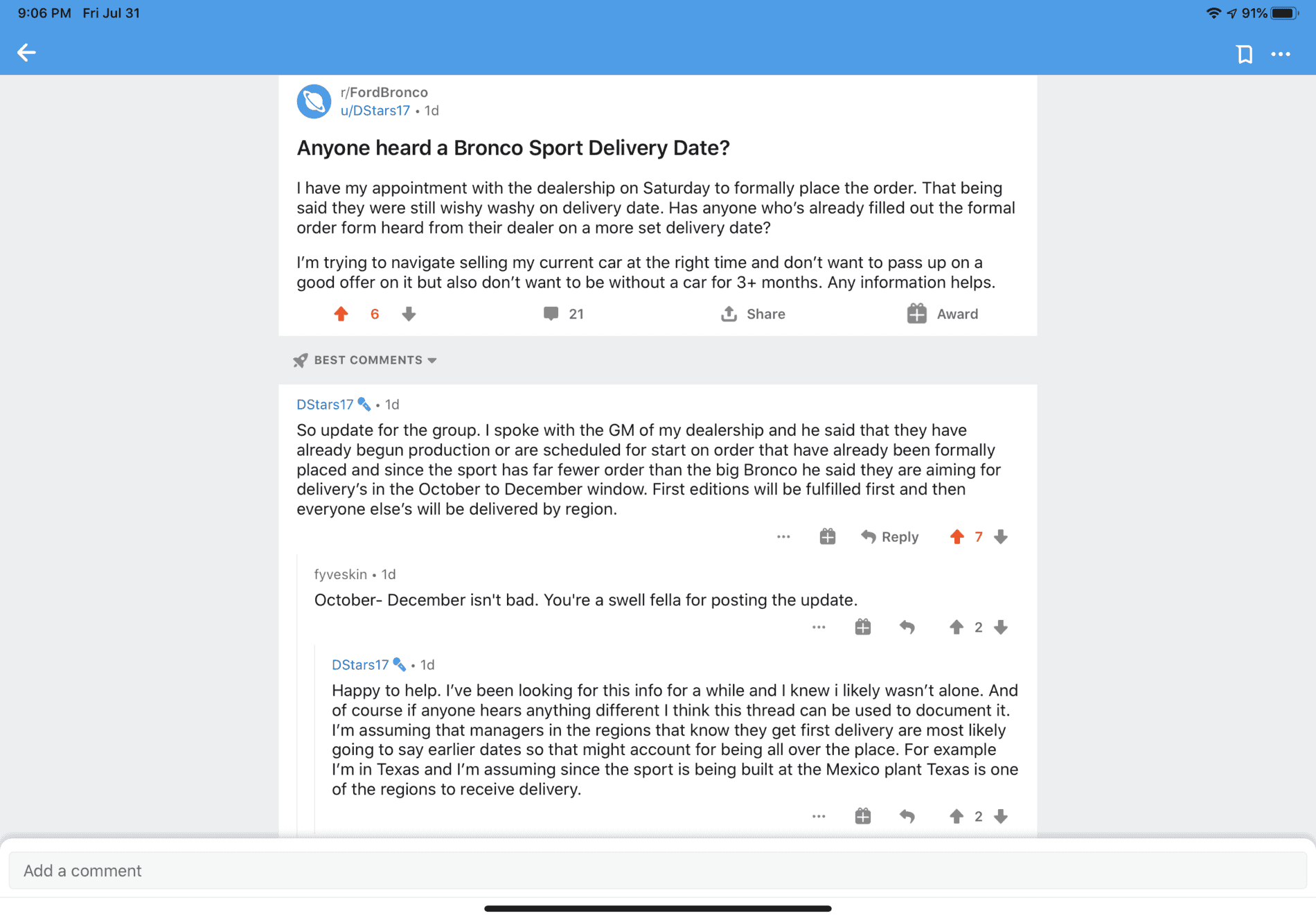 Ford Bronco Sport Bronco Sport Delivery Date B8B05760-C7A1-4787-9756-3571EC0297D3