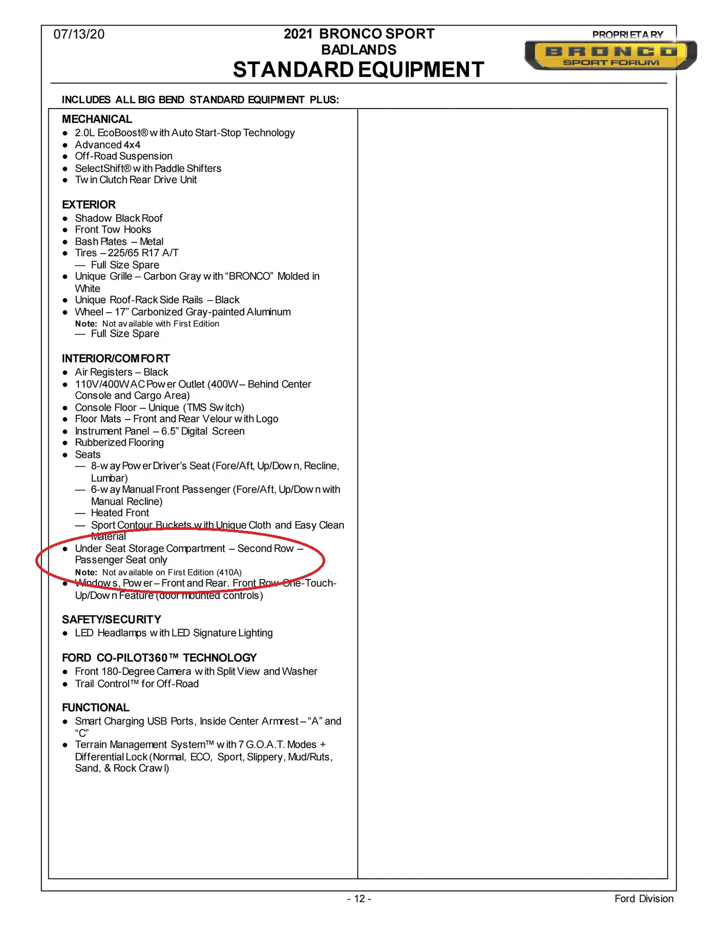 Ford Bronco Sport 2021 Bronco Sport eSourceBook - 85 Pages of Specifications, Packaging/Options, Features And More 1595461693529