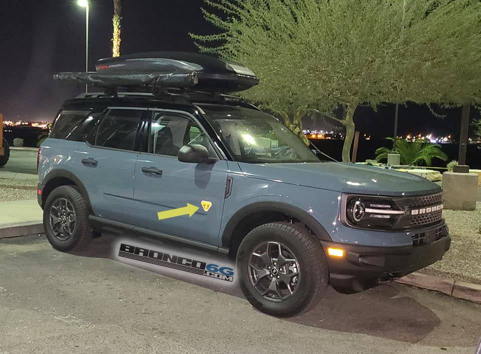 Ford Bronco Sport Bronco Sport trim badges are reflective e-reflective-area-51-bronco-sport-night-time-1-