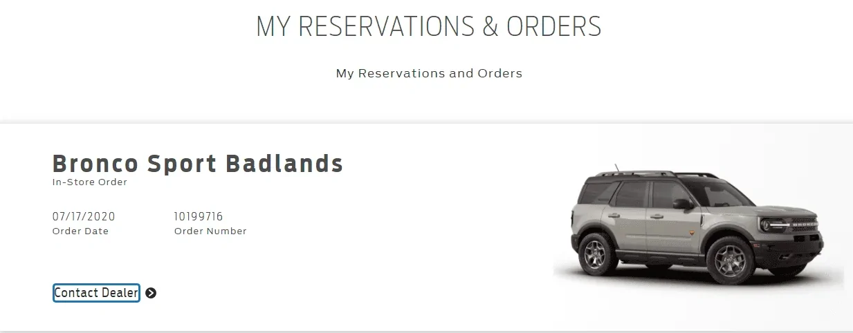 Ford Bronco Sport Orders in Houston 1600457306786