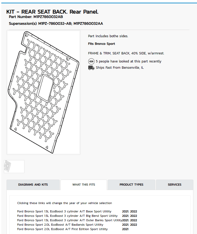 Ford Bronco Sport Rear Seat Back - Rubber Mats Screenshot 2022-09-17 083729