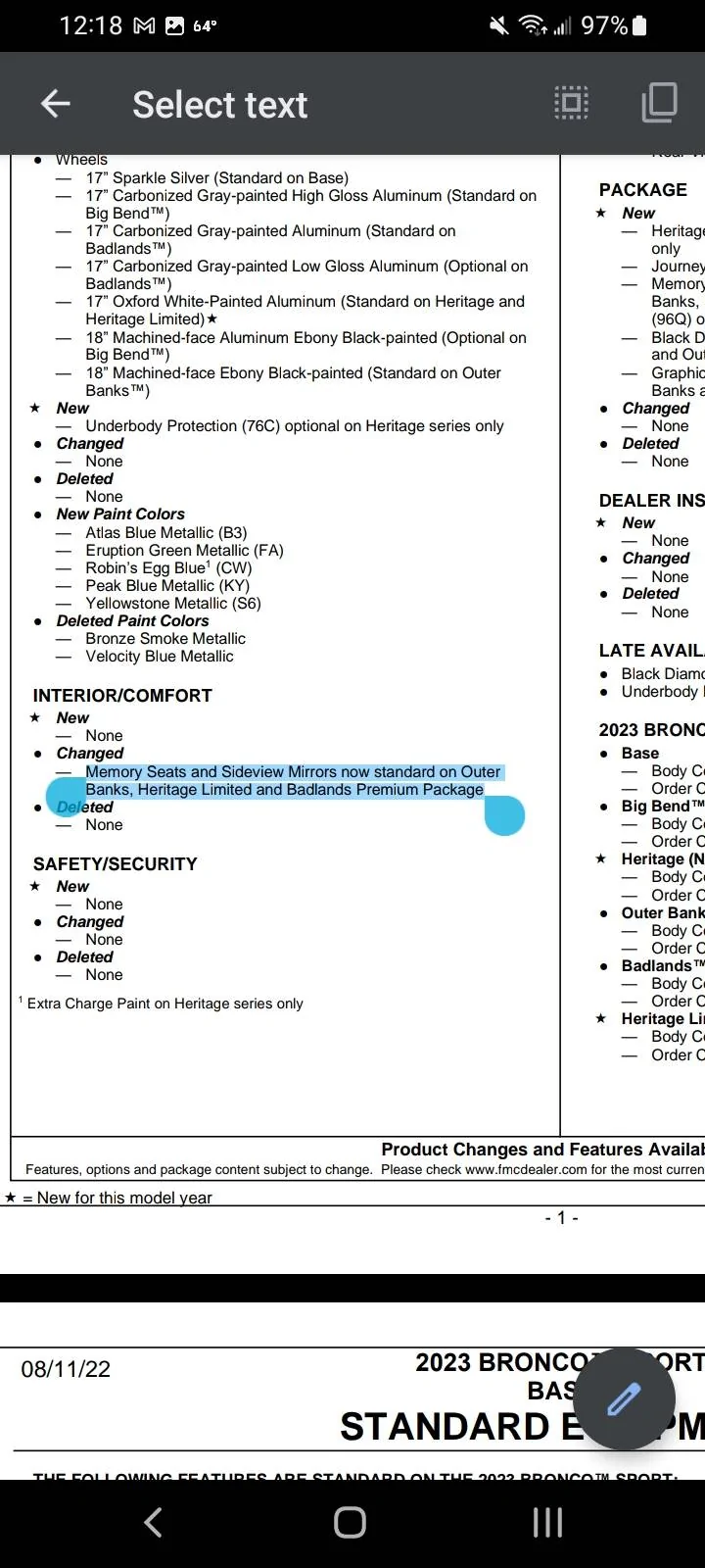 Ford Bronco Sport ⏰ Bronco Sport Scheduling This Week (9/19) For Production Build Weeks 11/14 Through 11/28 Screenshot_20220921-121857_Driv
