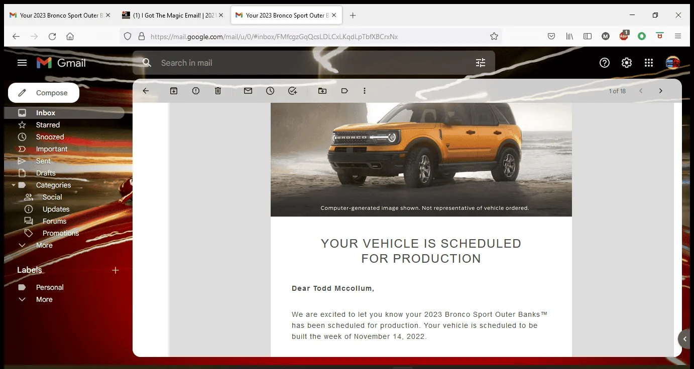 Ford Bronco Sport I Got The Magic Email! 2022-09-21 (2)