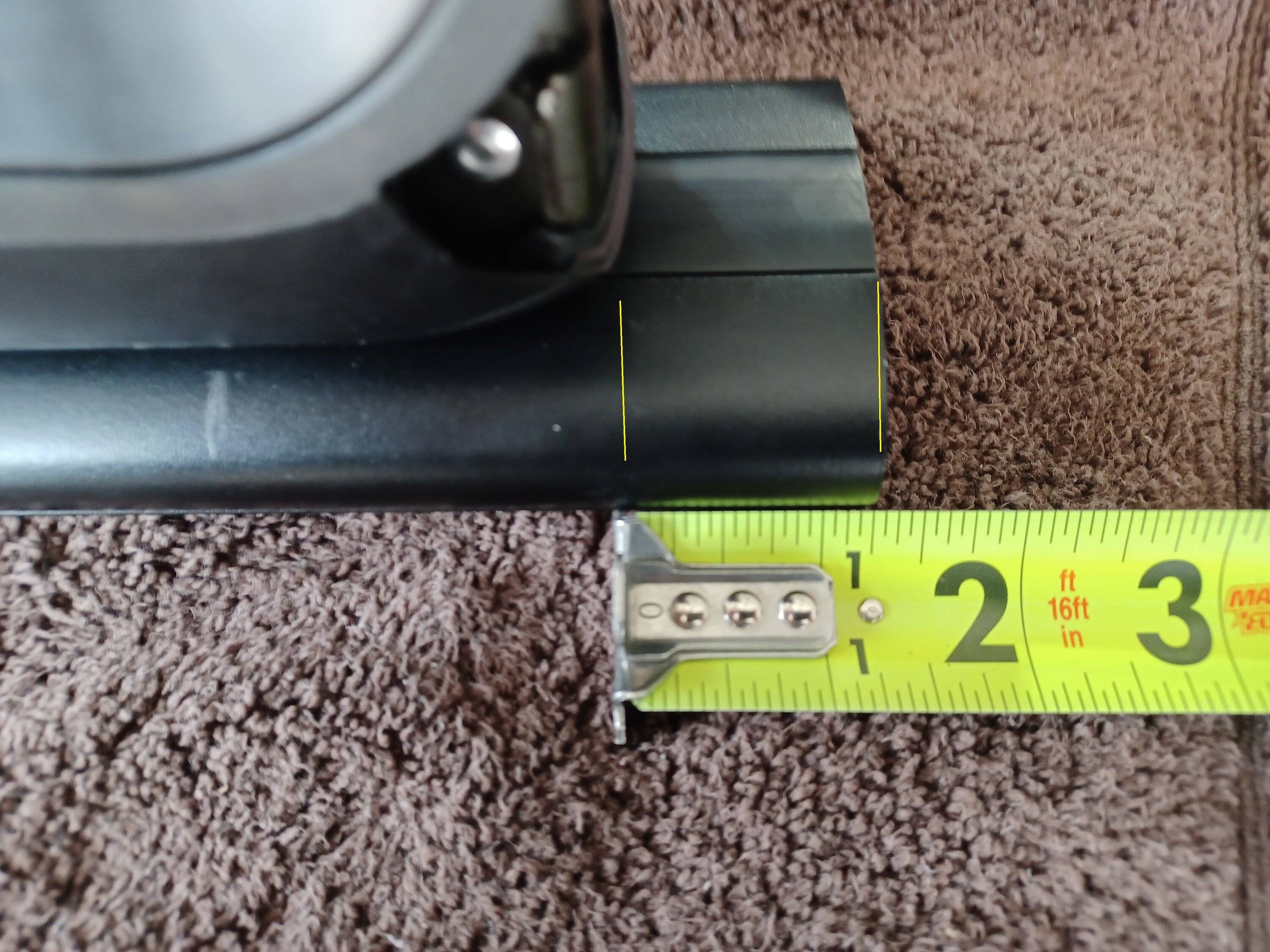 Ford Bronco Sport Yakima 50" Jetstream Bar (Not Recommended) Install Measurements 20220924_114159