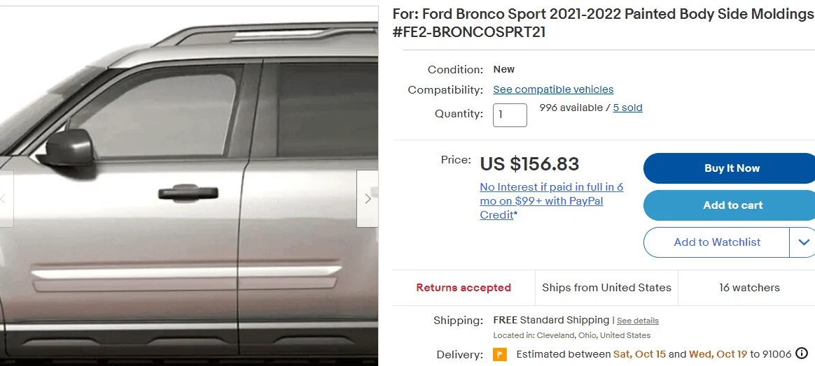 Ford Bronco Sport Body side molding anyone? 1665543150309