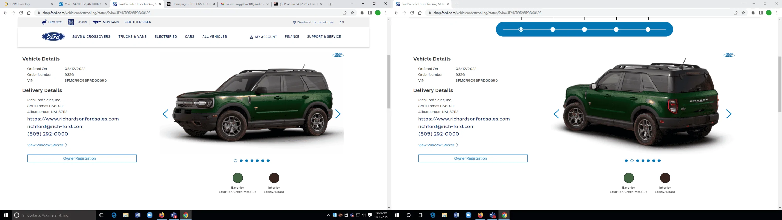Ford Bronco Sport Finally got tracking info with true photos of Eruption Green! 1665590734753