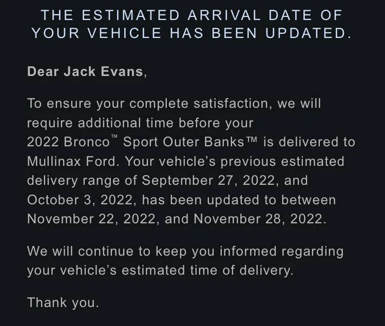 Ford Bronco Sport Stuck "Awaiting Shipment" Waiting Room 64F3345C-4273-40C5-9044-CED925CE14D0