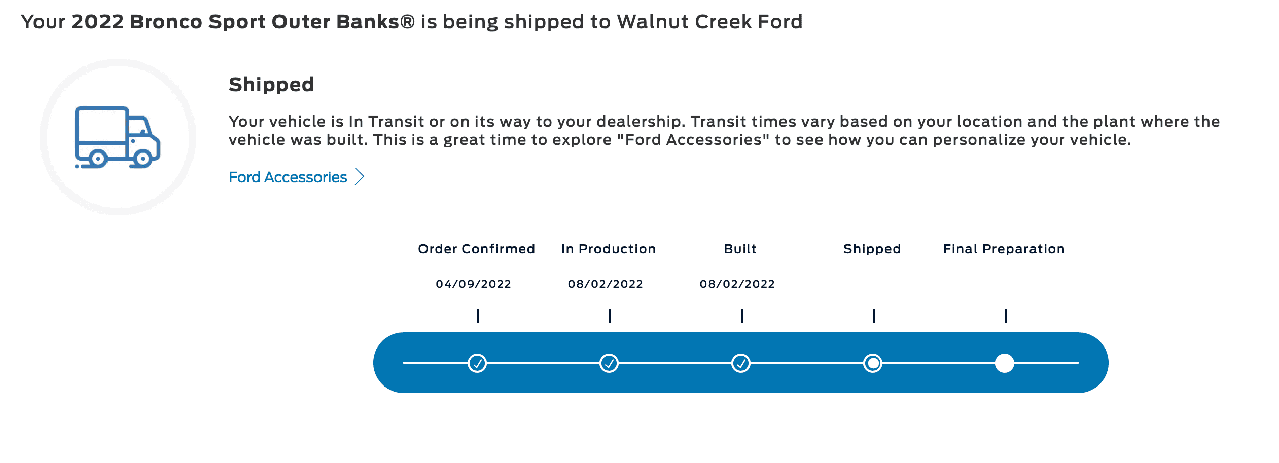 Ford Bronco Sport Stuck "Awaiting Shipment" Waiting Room Screen Shot 2022-10-15 at 10.04.52 AM