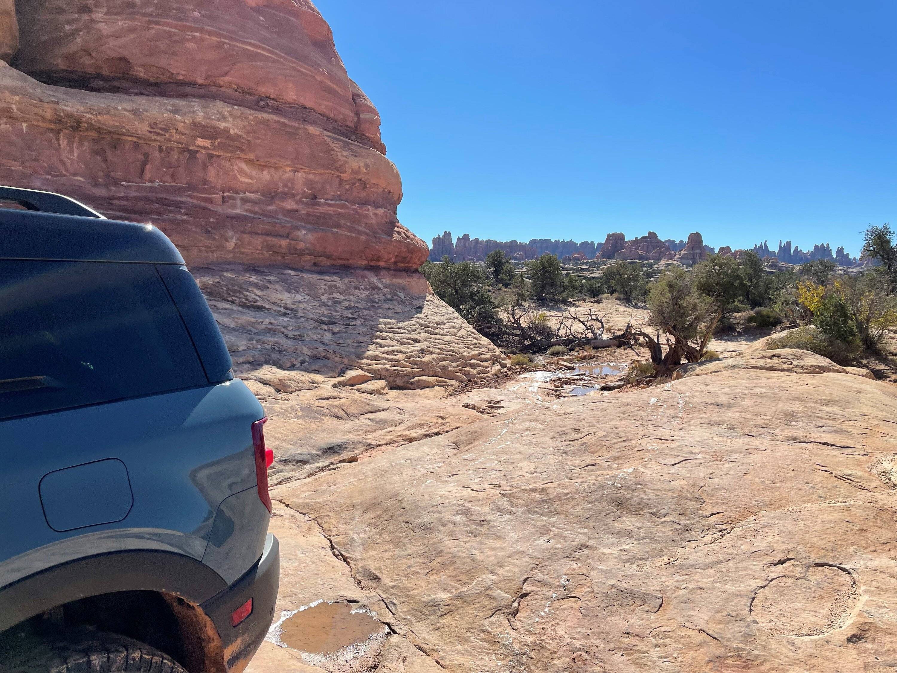 Ford Bronco Sport Off-roading on Elephant Hill Trail in Canyonlands, UT -- trip report & mods that mattered most Silver Stairs_view South