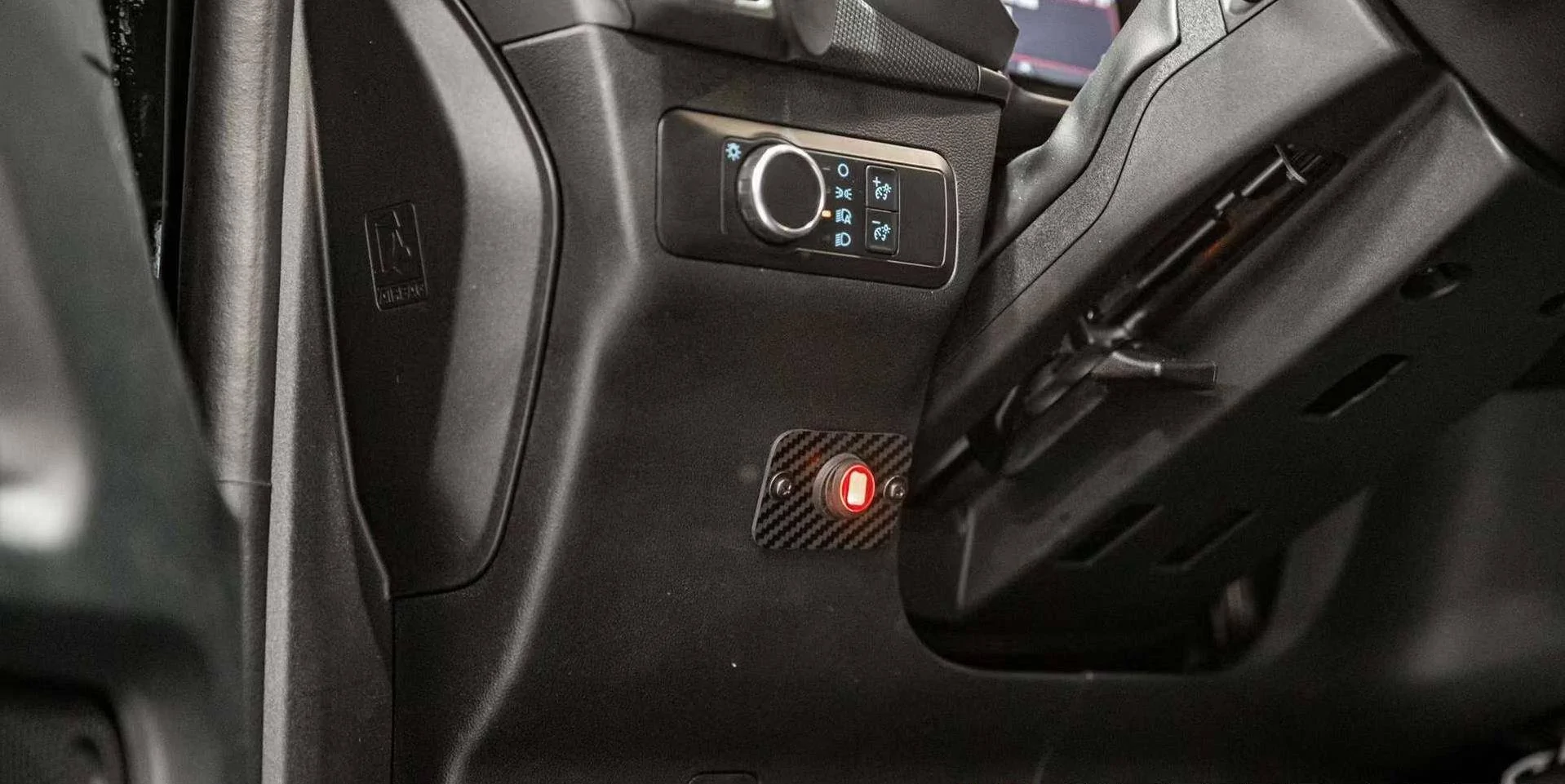 Ford Bronco Sport Big Bend Bronco Sport installed Baja Designs Squadron Pro A-Pillar Light Kit and custom carbon fiber switch panel 1