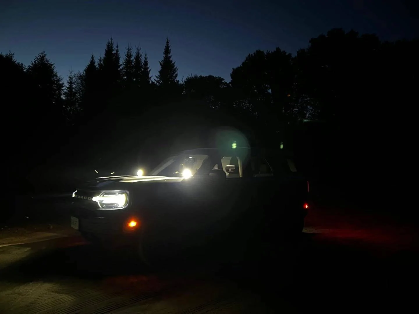 Ford Bronco Sport Big Bend Bronco Sport installed Baja Designs Squadron Pro A-Pillar Light Kit and custom carbon fiber switch panel 2