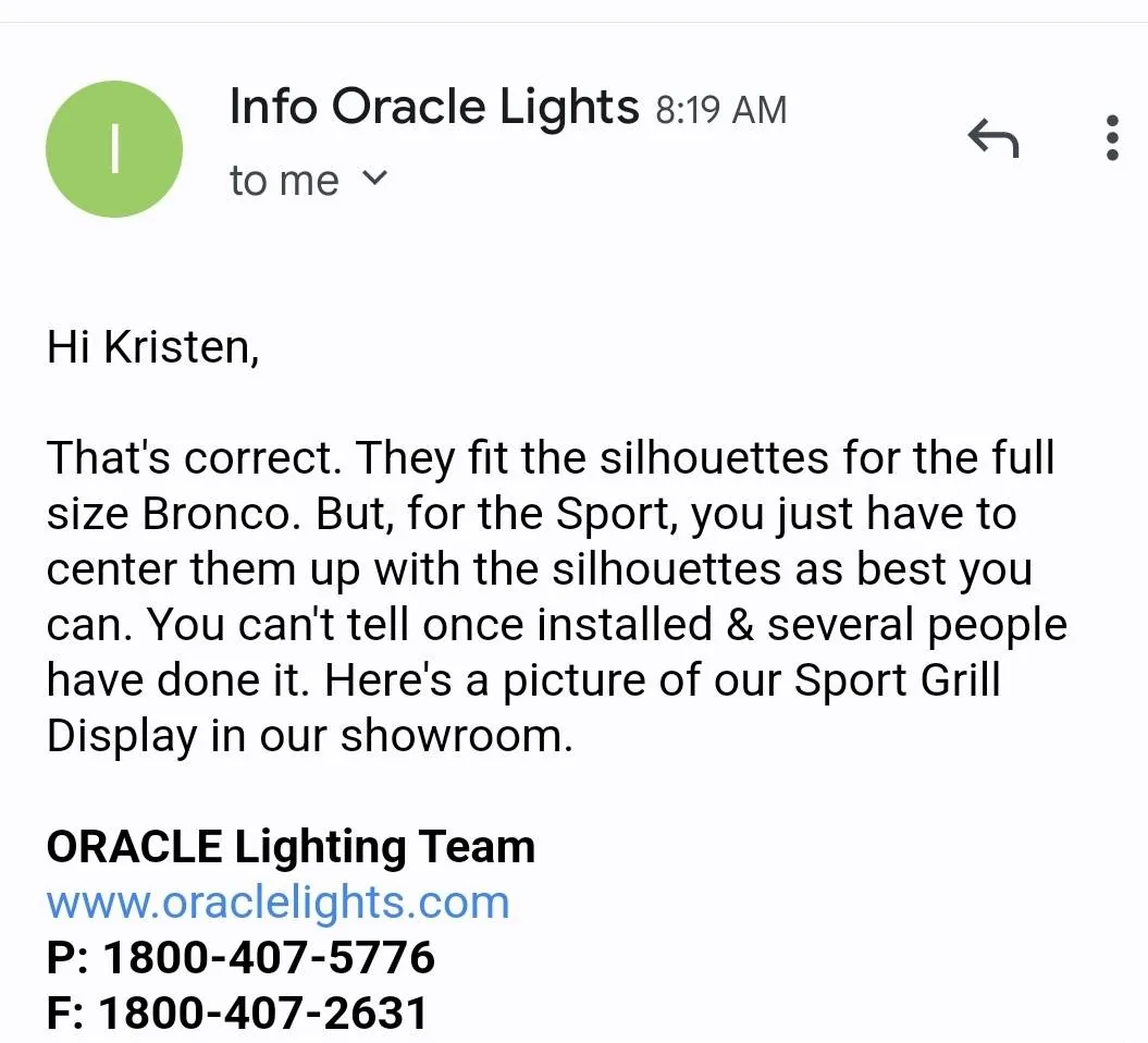 Ford Bronco Sport Help with Oracle LED letters Screenshot_20221118_082506