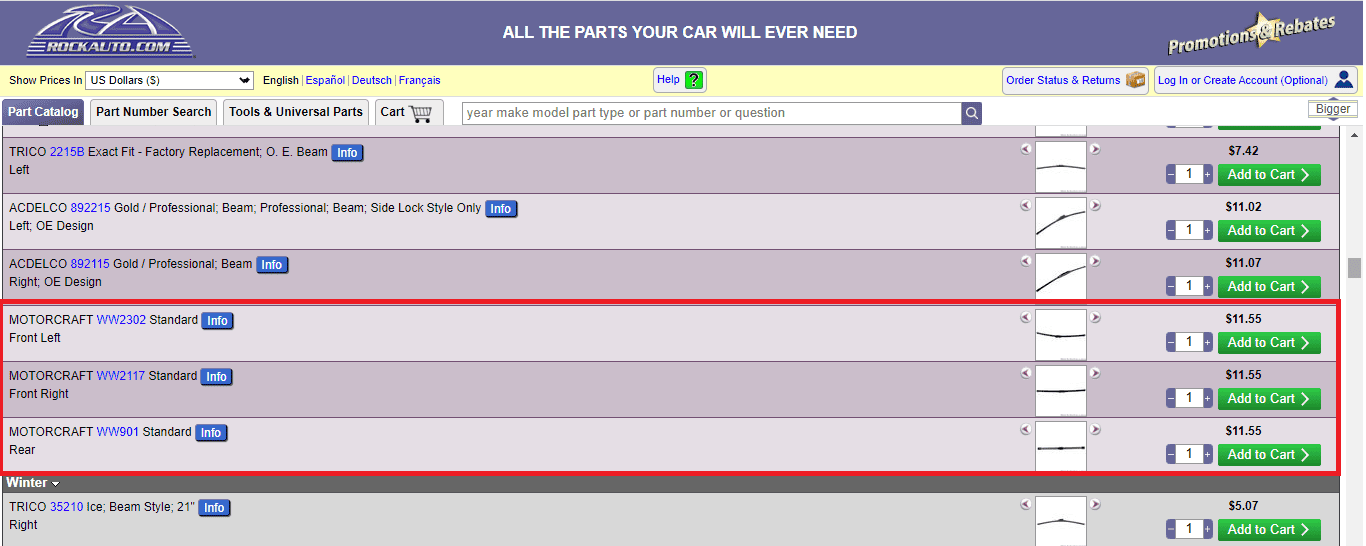 Ford Bronco Sport Windshield and rear wipers 1670470367641