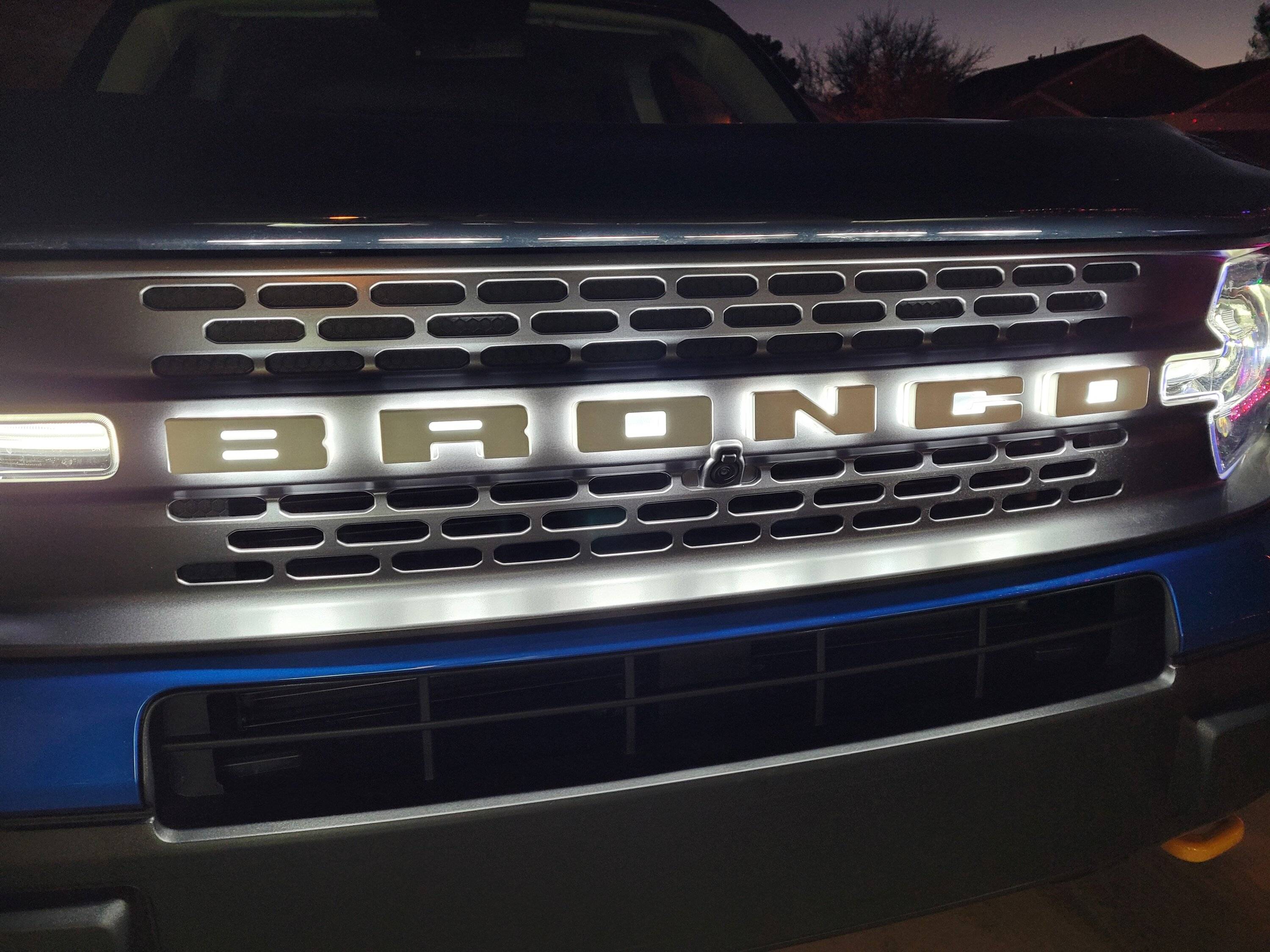 Ford Bronco Sport Oracle LED Grille "Bronco" Lettering Installed on Bronco Sport Badlands 20221209_175108