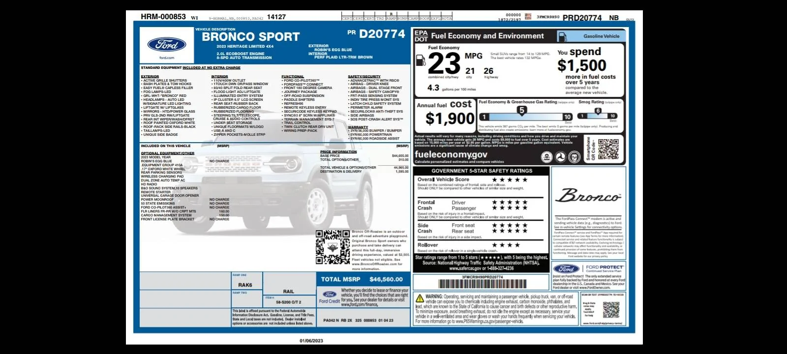 Ford Bronco Sport 2023 FORD BRONCO SPORT HERITAGE LIMITED ORDER IN LIMBO. Screenshot_20230106-093630_Driv