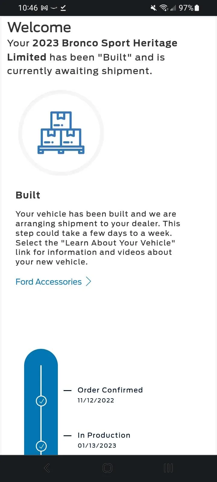 Ford Bronco Sport 2023 FORD BRONCO SPORT HERITAGE LIMITED ORDER IN LIMBO. Screenshot_20230114-104637_Chrom