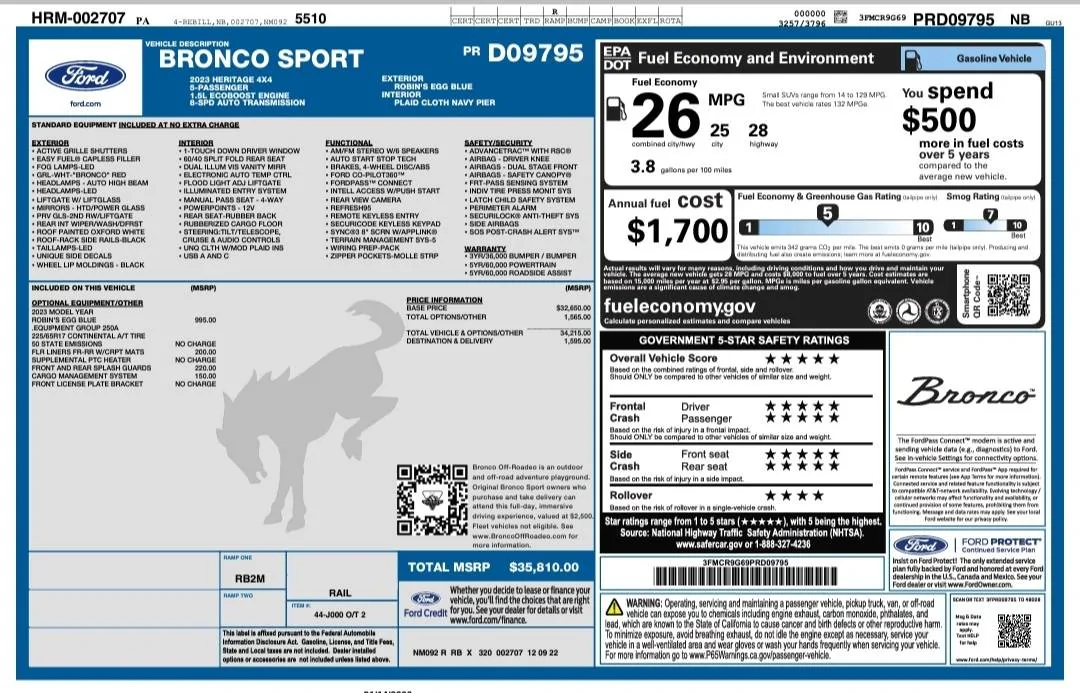 Ford Bronco Sport Seen my first Bronco Sport Heritage - in Robin's Egg Blue Screenshot_20230114-132541_Acrobat for Samsung