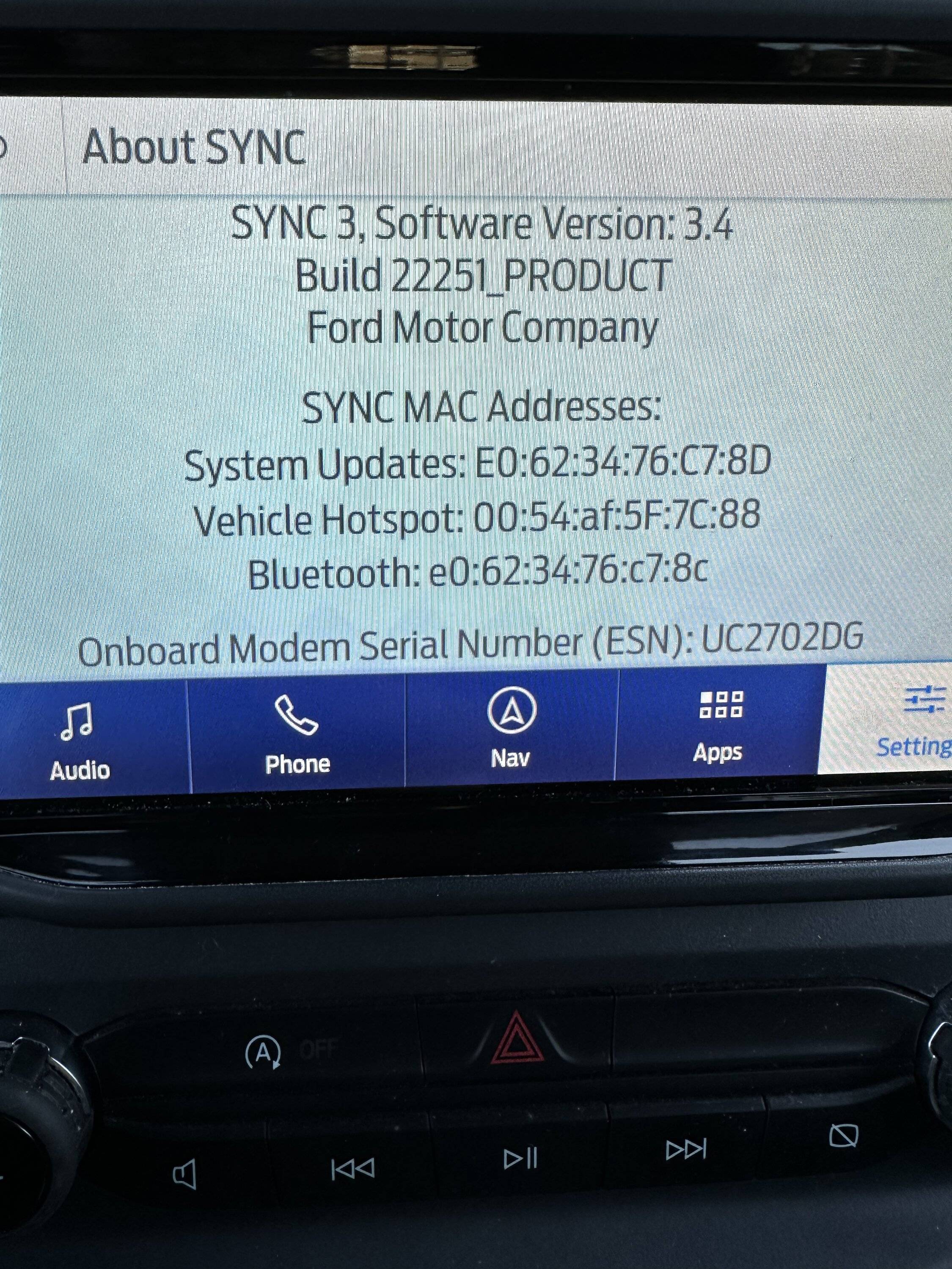 Ford Bronco Sport SYNC 3.4 Build 22251 Now Available 1/22/23 5909D265-F520-402B-B6CC-6AB92D9B85EB