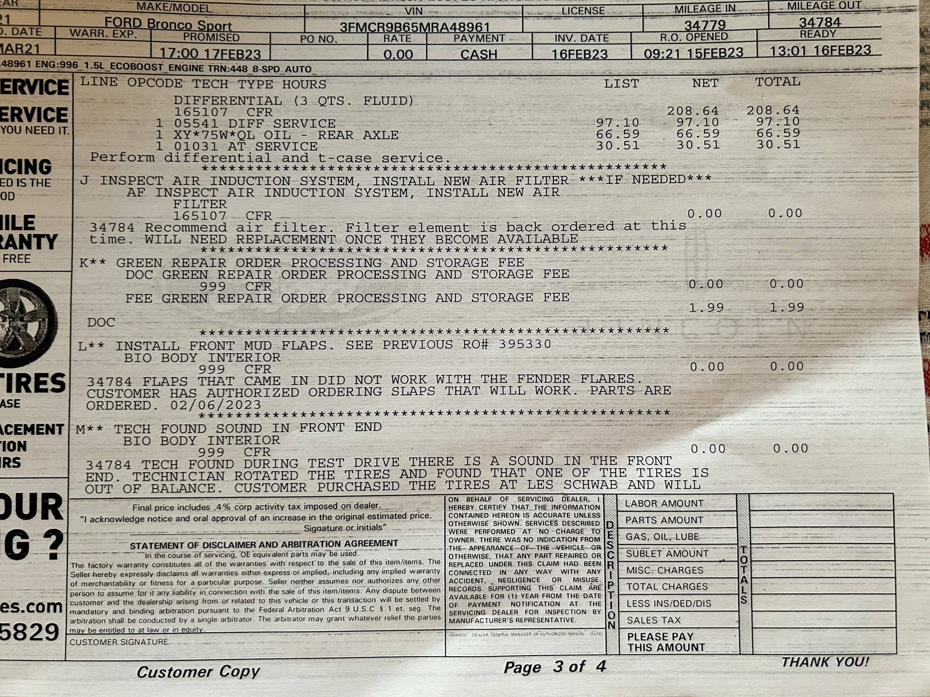 Ford Bronco Sport 30,000 Mile Maintenance Service Cost FACB8FCE-1308-47EA-BAF6-A2780A39DE34