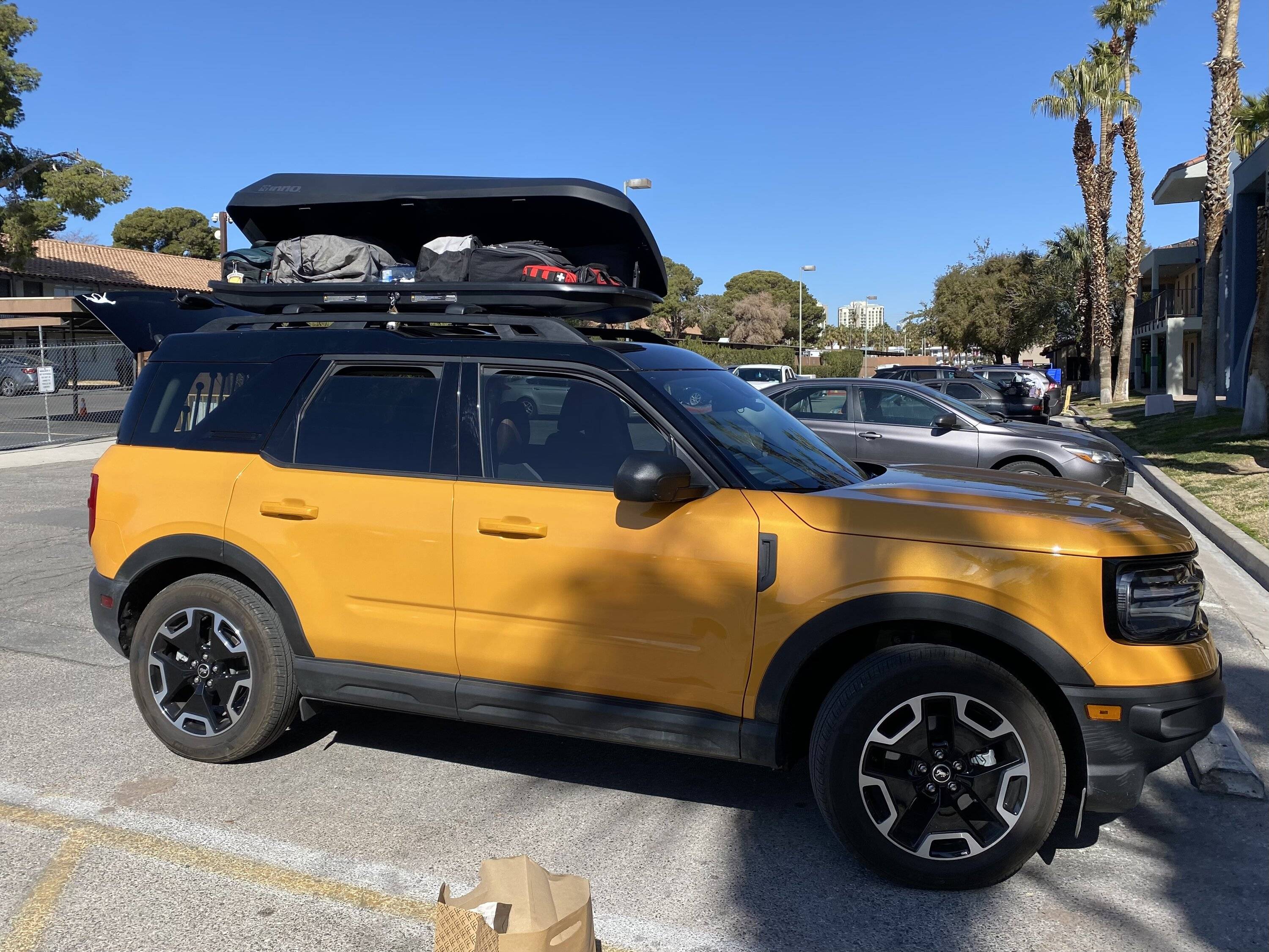 Ford Bronco Sport Inno Recon 14 Rooftop Cargo Box installed 67F55517-3B94-4CCA-82B6-CD3C2AC7ED21