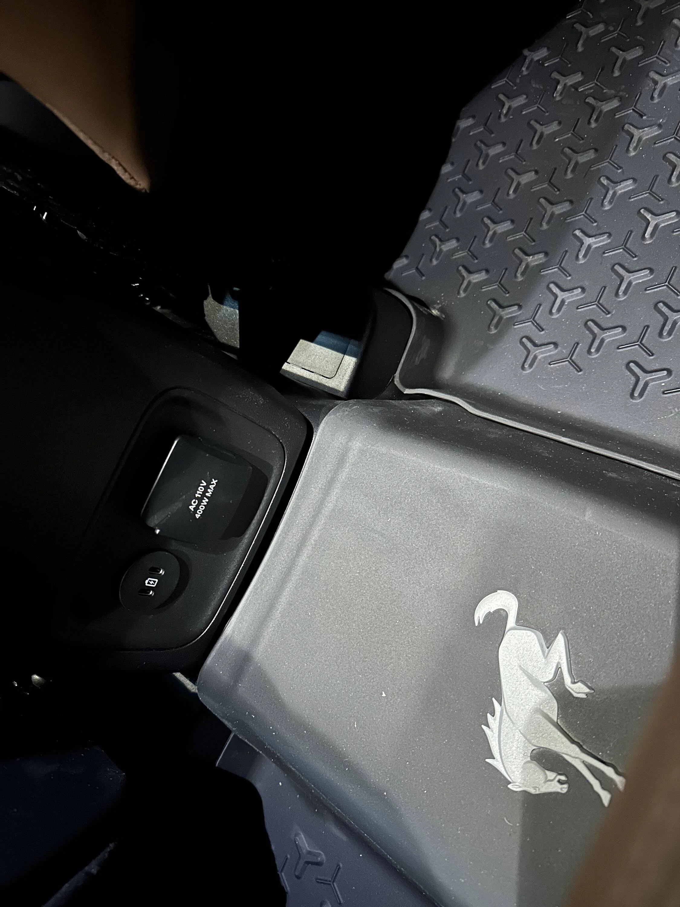 Ford Bronco Sport Hack to connect the two piece Back OEM Rubber Mats for the Sport using Chicago Screws. E6297248-4A56-4FAC-93BC-0D4758CBA9D2