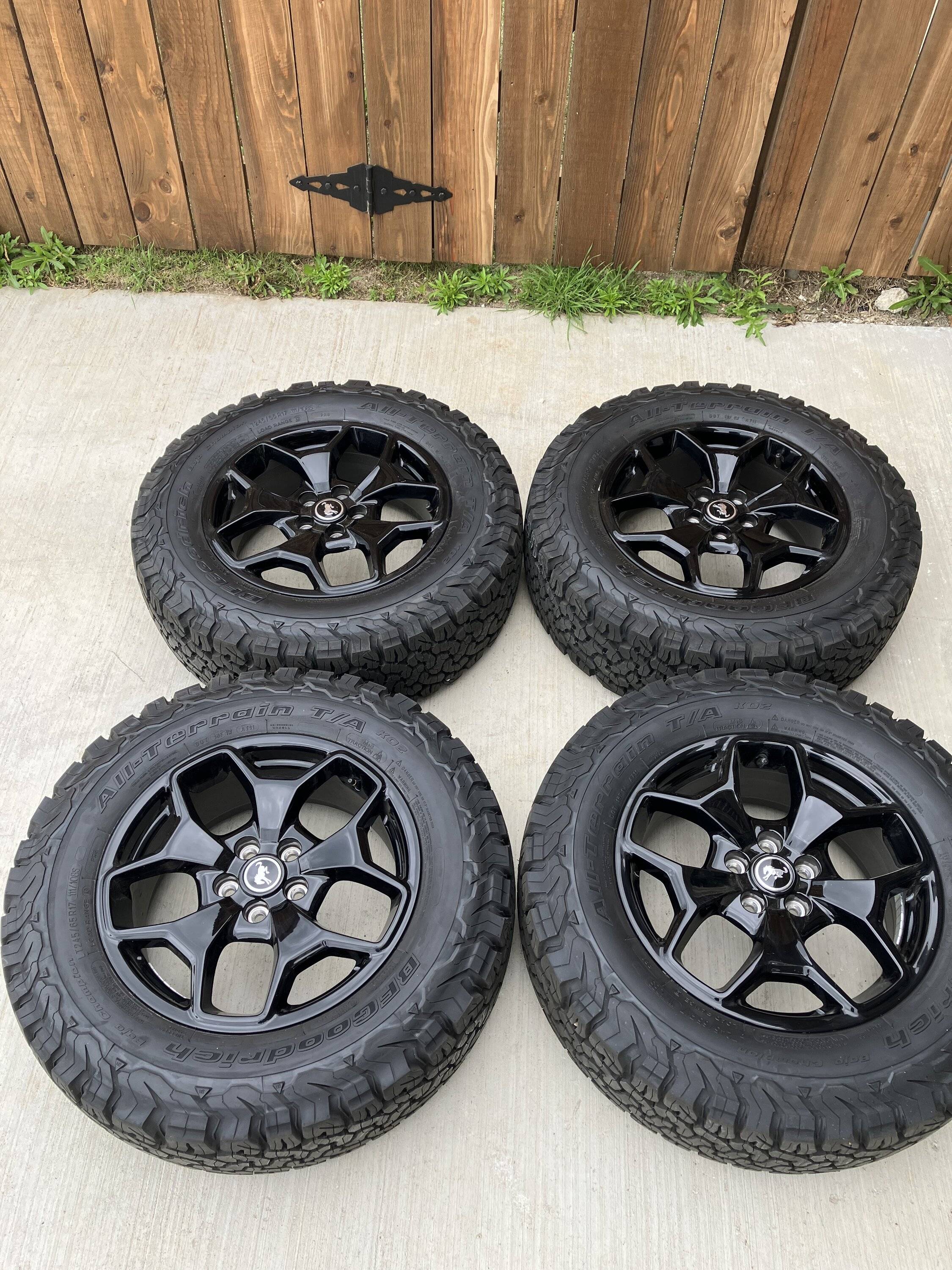 Ford Bronco Sport Ford Bronco sport first edition black wheels with bfg k02 245/65/r17 tpms sensors 1700 obo IMG_1648[1].JPG