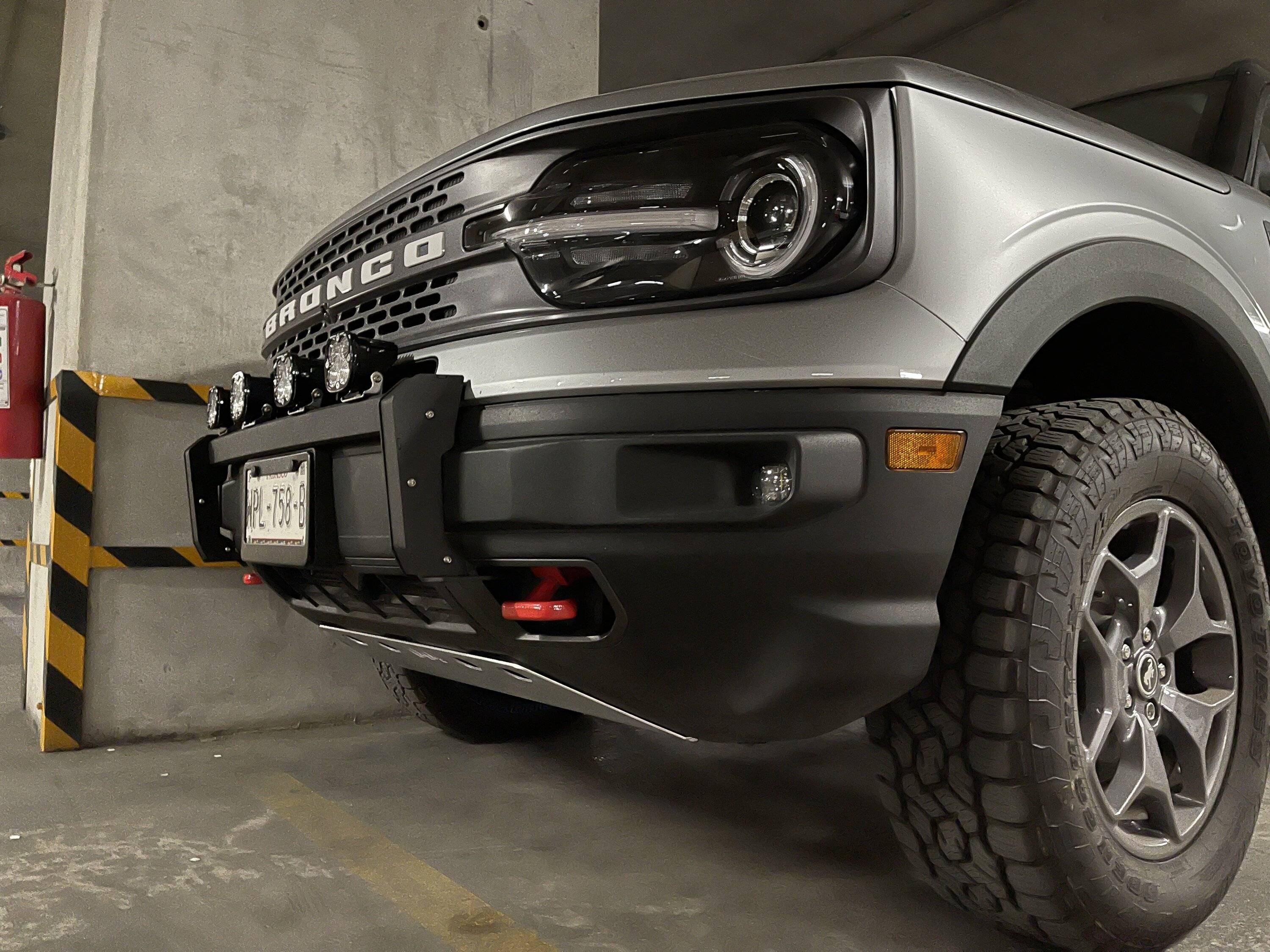 Ford Bronco Sport Rally Innovations light bar and skid plate installed IMG_5586