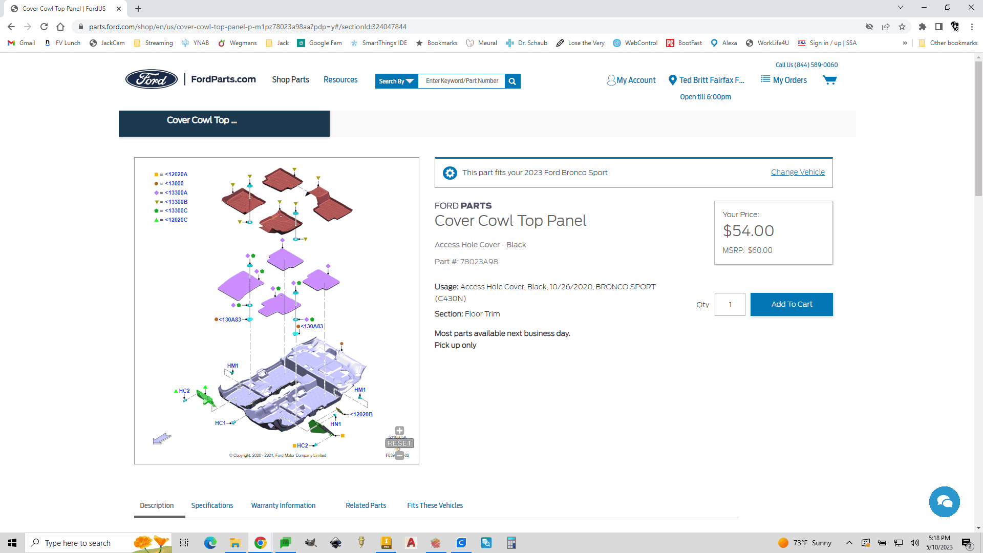 Ford Bronco Sport Interior Fuse Block Access. 1683753554402