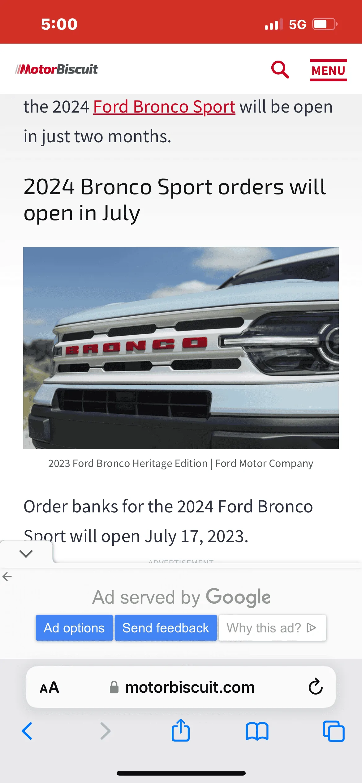 Ford Bronco Sport Too late to order a 2023... does anyone know when 2024 build order can be submitted? IMG_7545