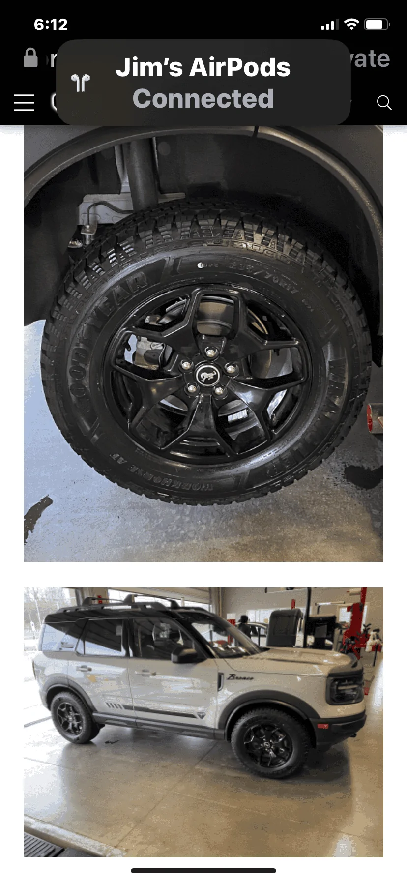 Ford Bronco Sport Wider Wheel in Stock Wheel Well IMG_0853