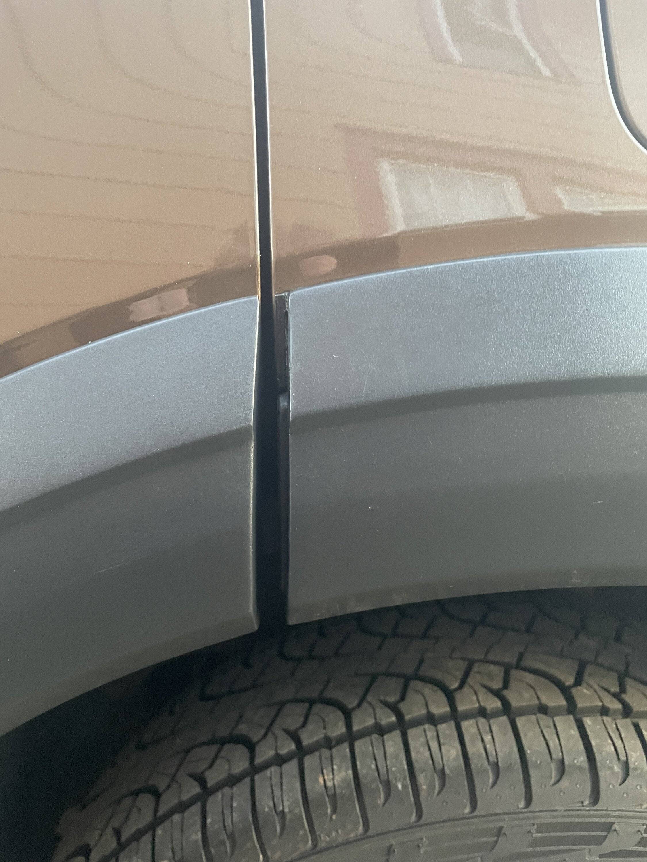 Ford Bronco Sport Air Designs Fender Flares - poor Ford installation. IMG_5642