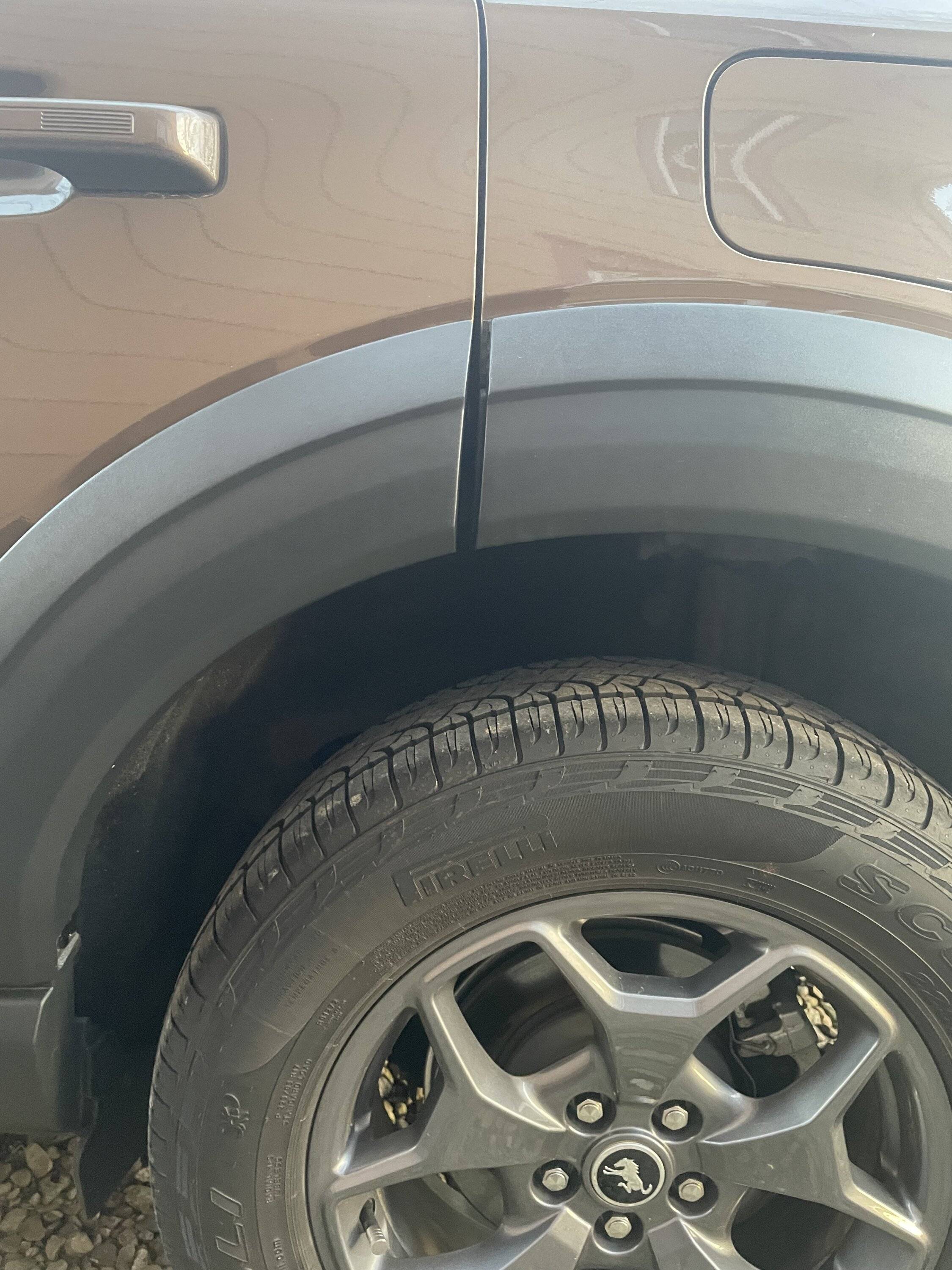 Ford Bronco Sport Air Designs Fender Flares - poor Ford installation. IMG_5641