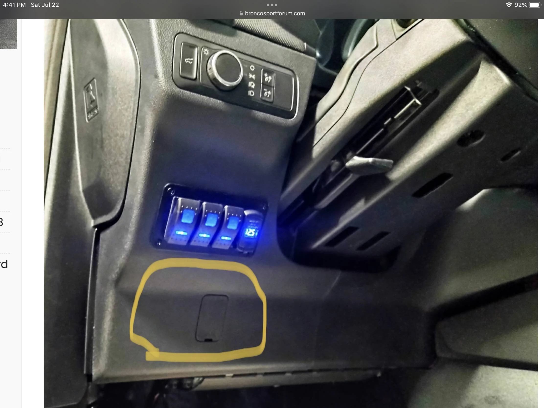 Ford Bronco Sport Access Cover on LH knee panel 3E771158-159D-4BC5-958E-AD1589FF946E