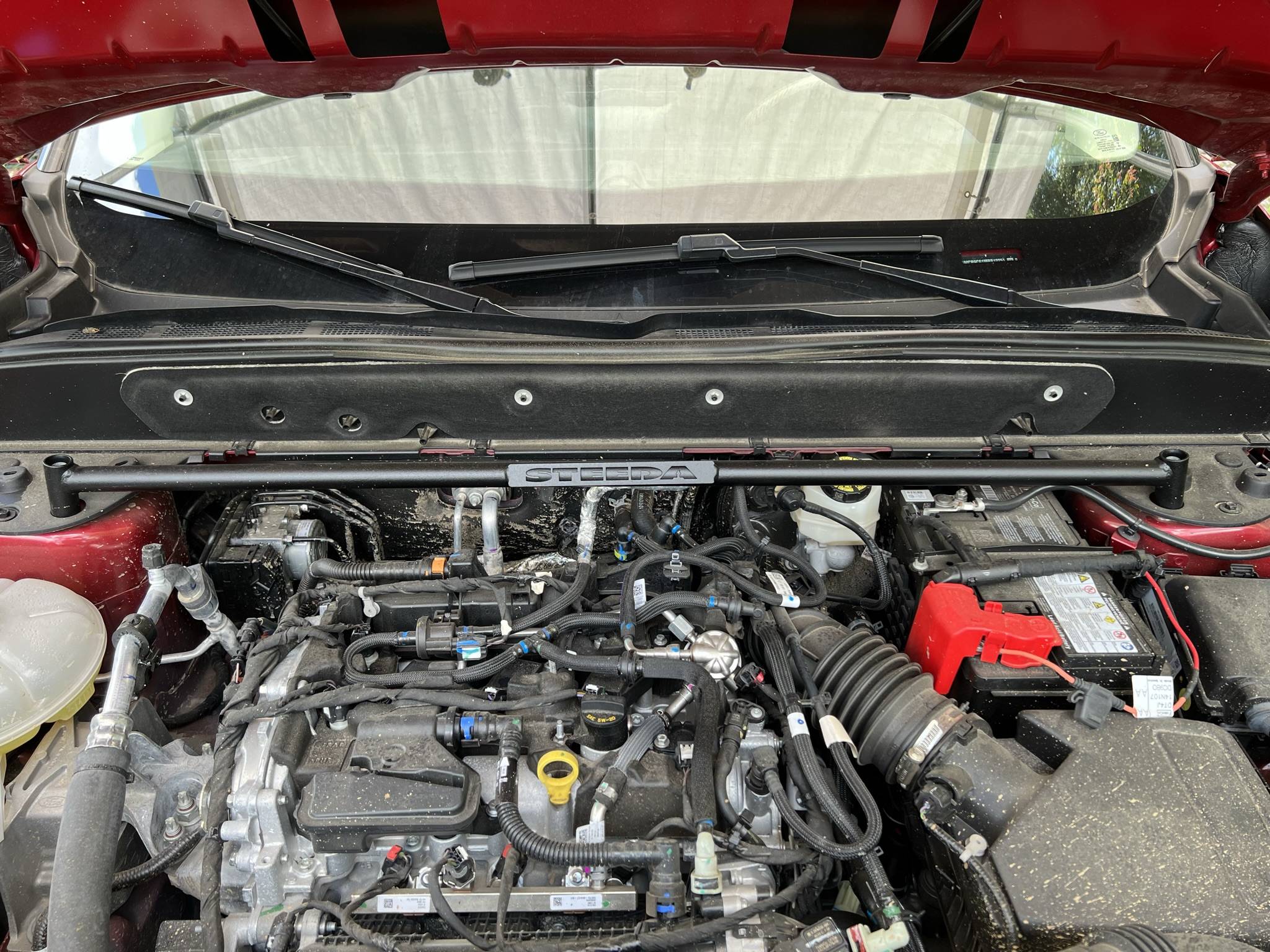 Ford Bronco Sport Steeda strut tower bar with lift kit IMG_0575