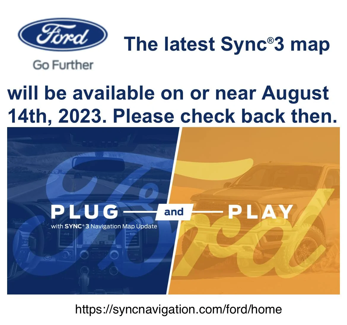 Ford Bronco Sport Latest Sync 3 map will be available on or near August 14th, 2023. IMG_7601